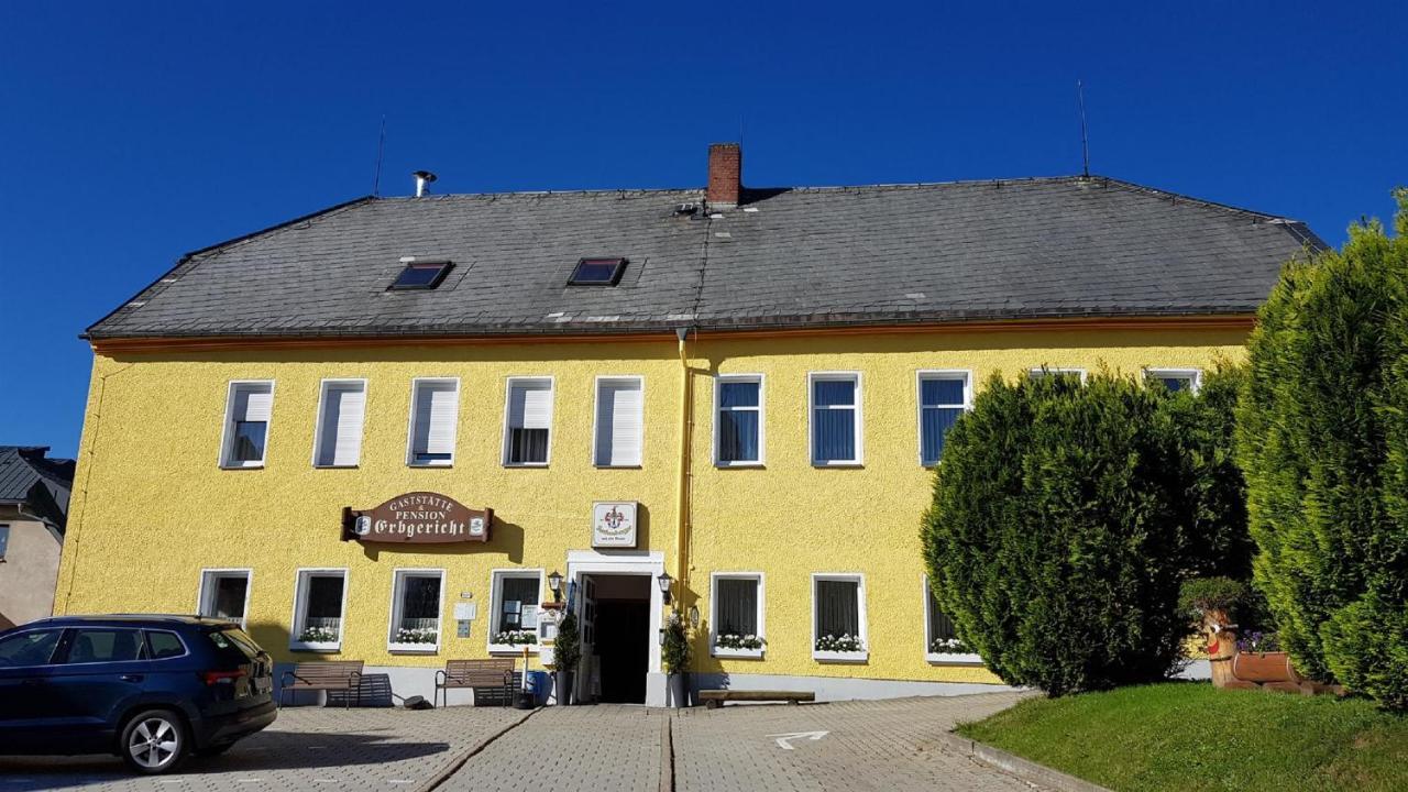 Pension & Gasthof Erbgericht Hoehenlage 850M Marienberg Bagian luar foto